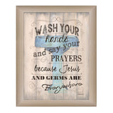 Wash your Hands 3 Brown Framed Print Bathroom Wall Art - Homeroots - Flyclothing LLC