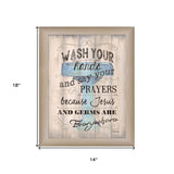 Wash your Hands 3 Brown Framed Print Bathroom Wall Art - Homeroots - Flyclothing LLC