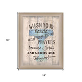 Wash your Hands 3 Brown Framed Print Bathroom Wall Art - Homeroots - Flyclothing LLC