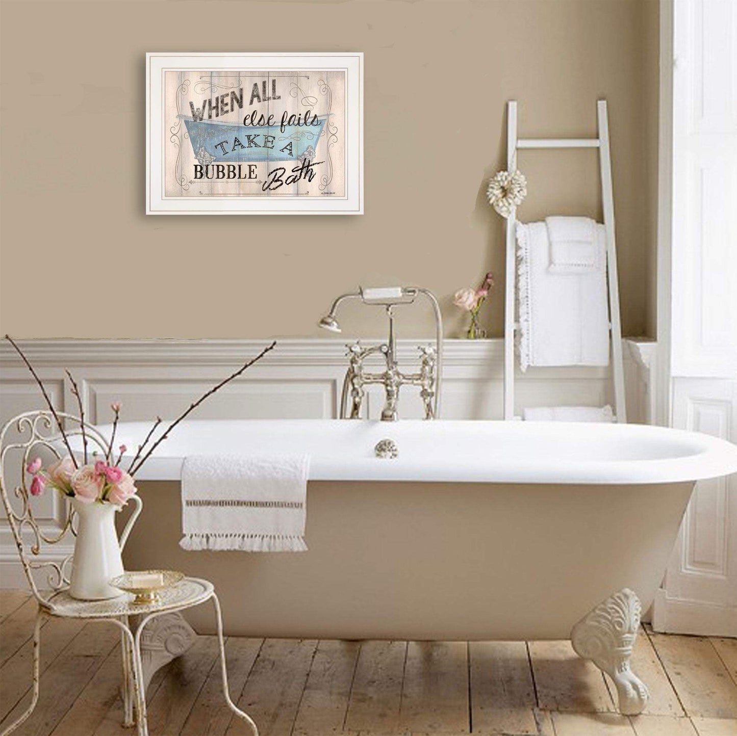 Bathroom Humor 3 White Framed Print Bathroom Wall Art - Homeroots - Flyclothing LLC