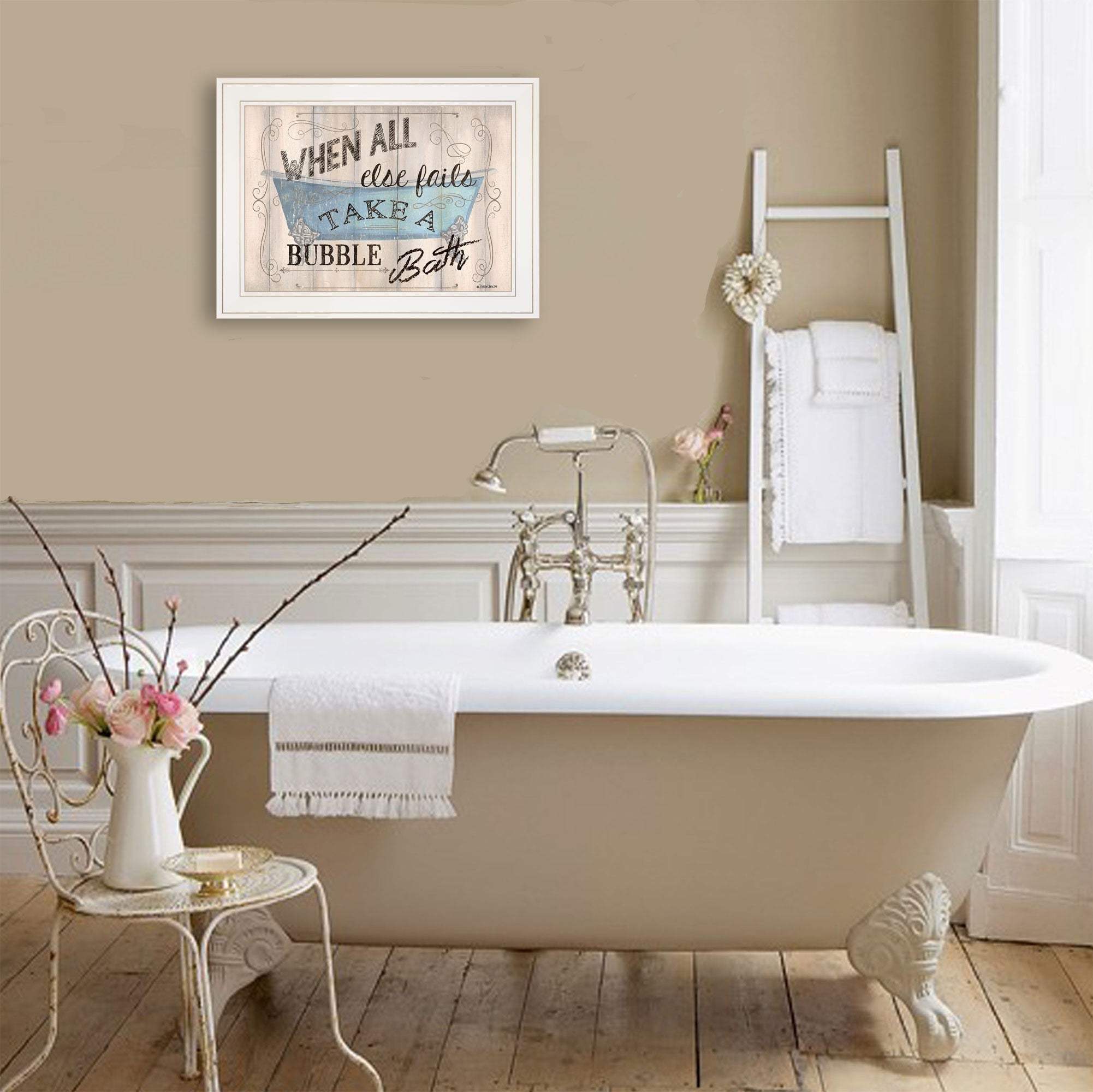 Bathroom Humor 3 White Framed Print Bathroom Wall Art - Homeroots - Flyclothing LLC