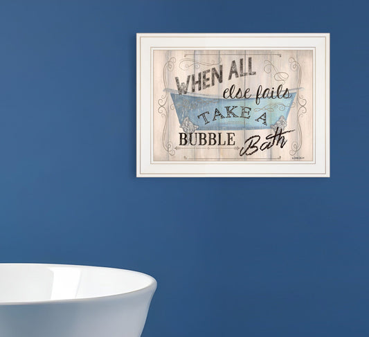 Bathroom Humor 3 White Framed Print Bathroom Wall Art - Homeroots