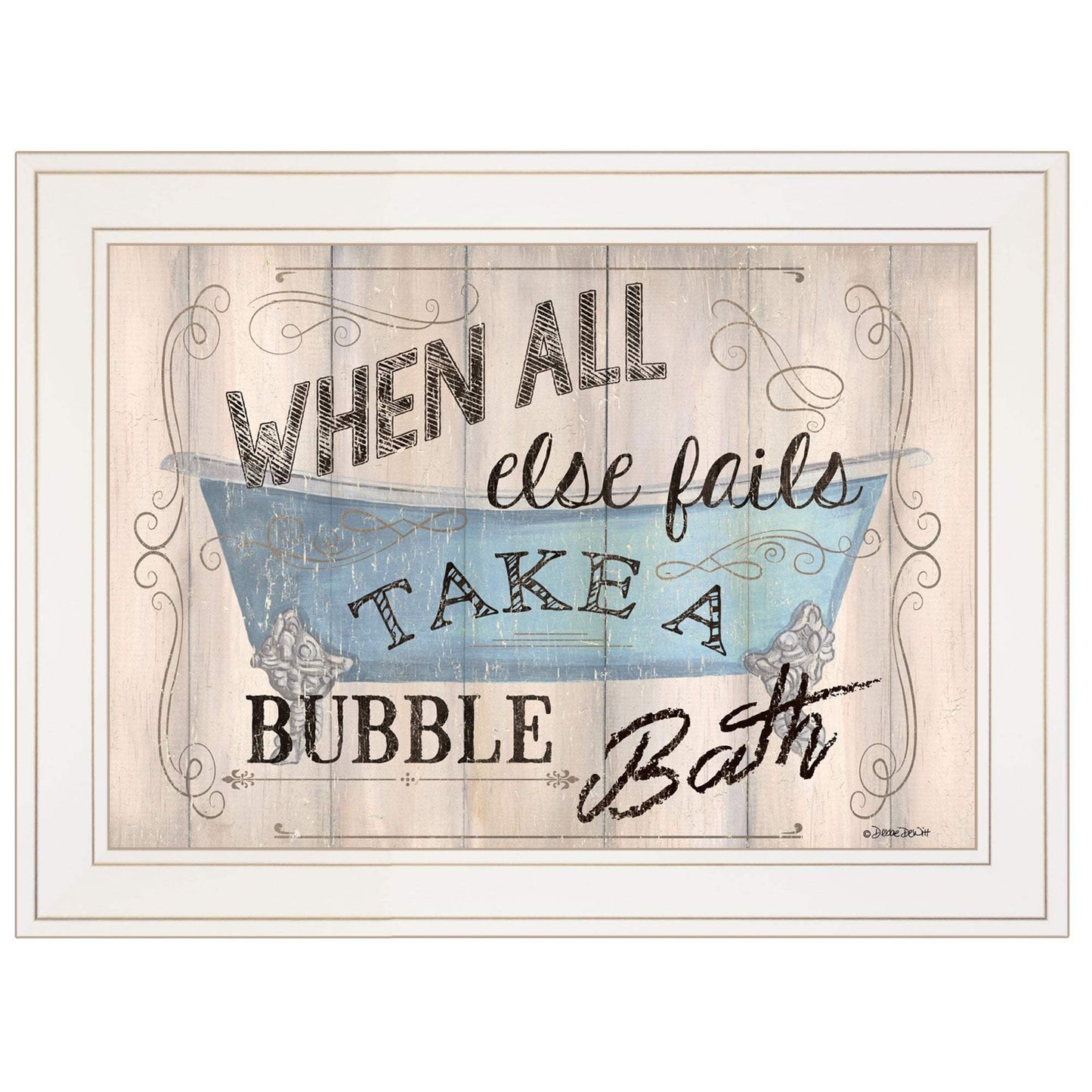 Bathroom Humor 3 White Framed Print Bathroom Wall Art - Homeroots - Flyclothing LLC