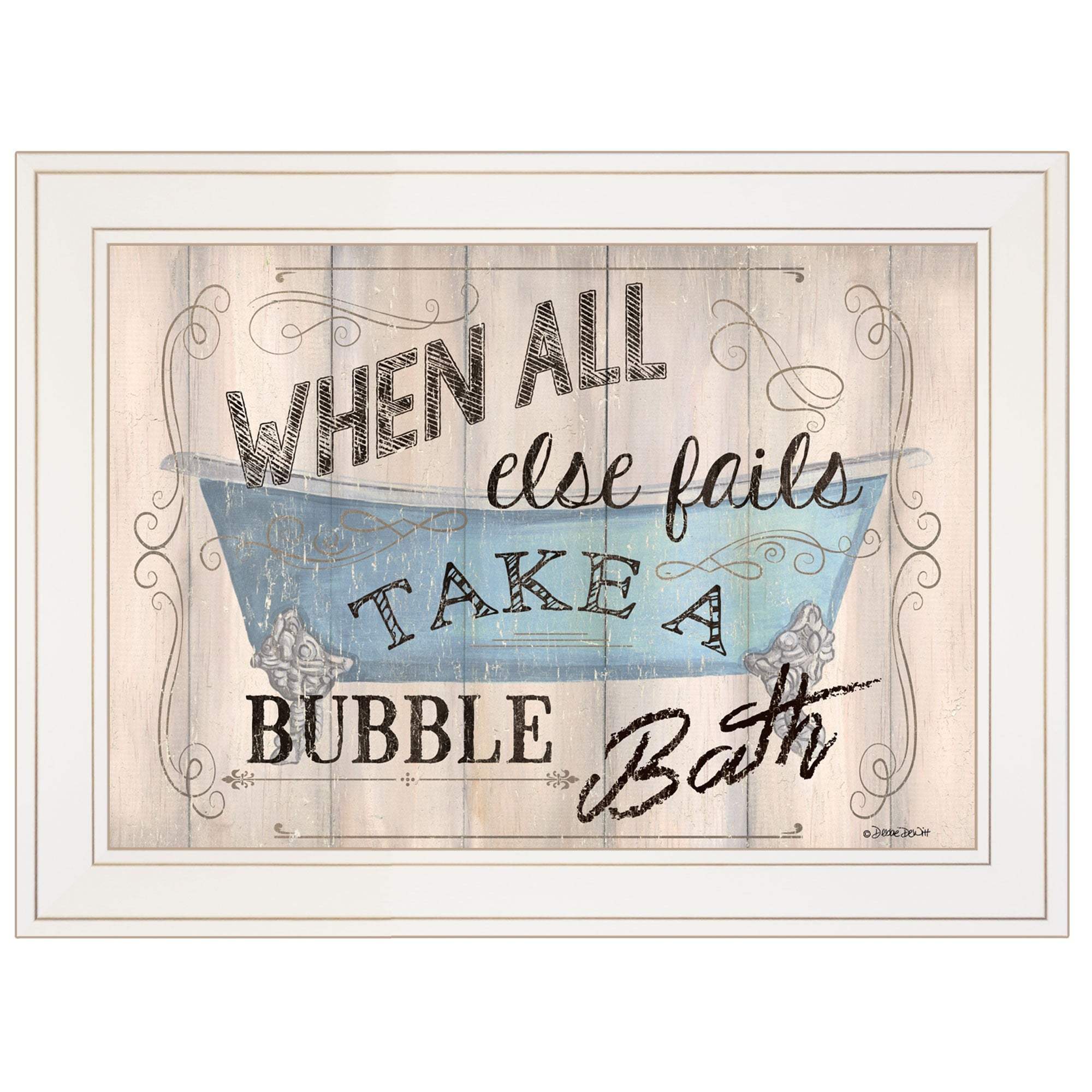 Bathroom Humor 3 White Framed Print Bathroom Wall Art - Homeroots - Flyclothing LLC
