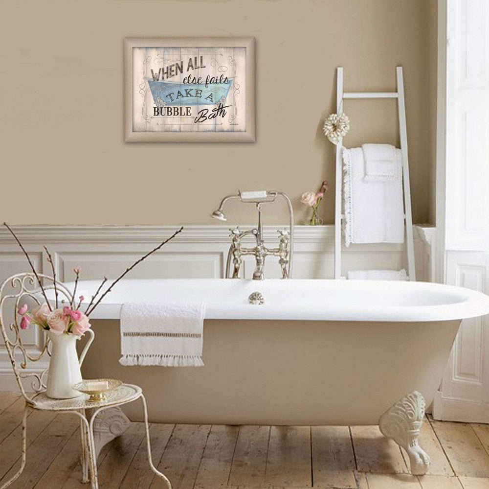 Take a Bubble Bath 1 Brown Framed Print Bathroom Wall Art - Homeroots - Flyclothing LLC