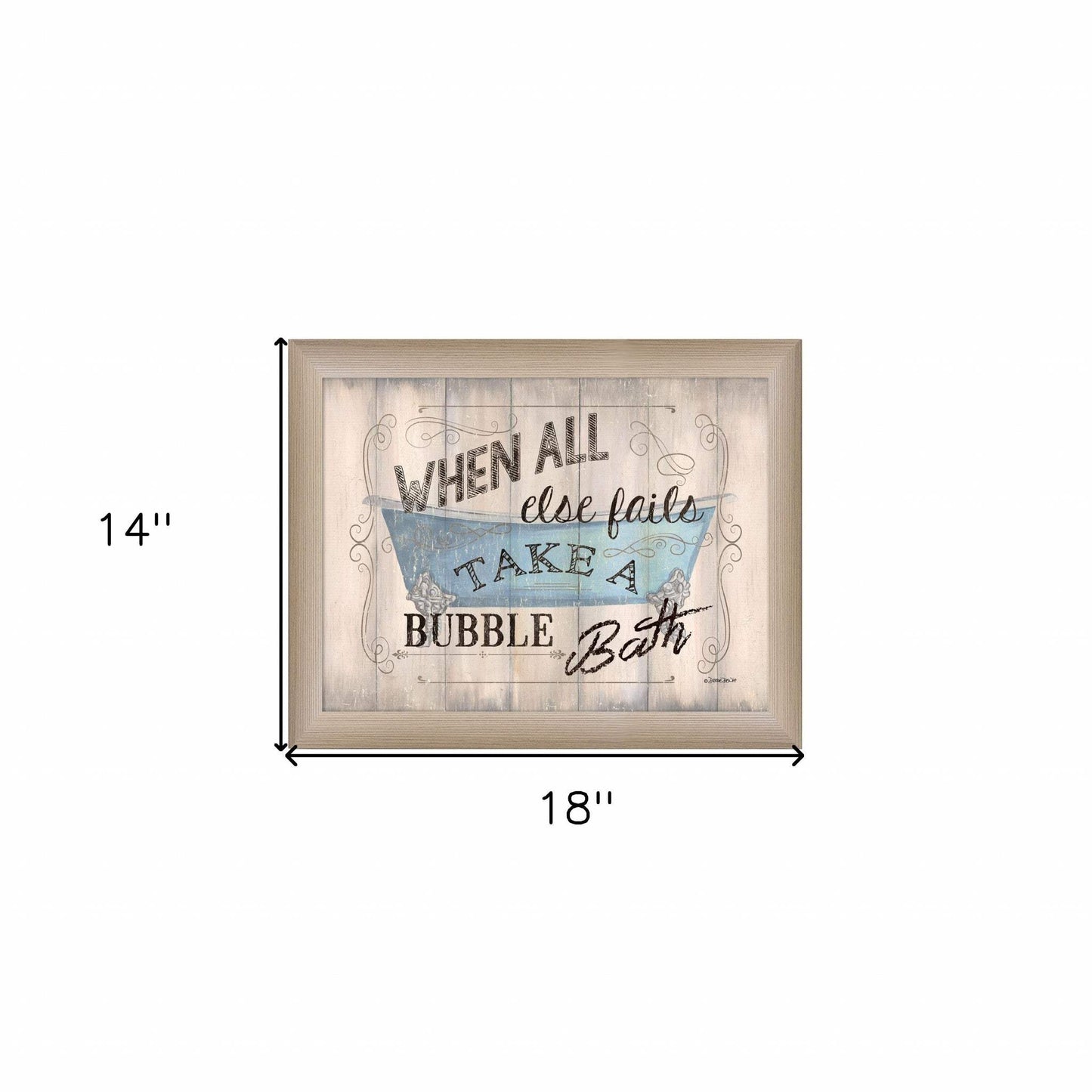 Take a Bubble Bath 1 Brown Framed Print Bathroom Wall Art - Homeroots - Flyclothing LLC