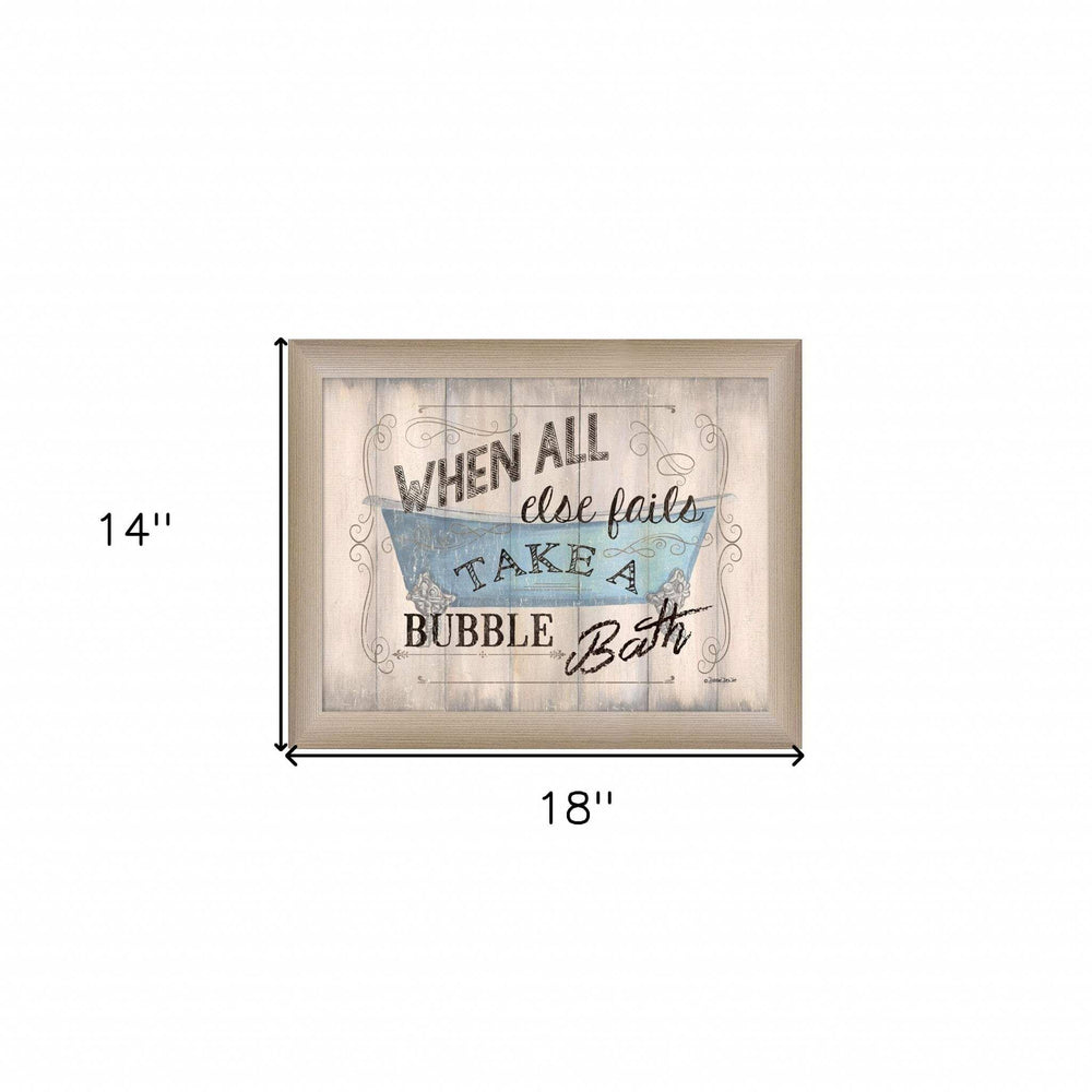 Take a Bubble Bath 1 Brown Framed Print Bathroom Wall Art - Homeroots - Flyclothing LLC