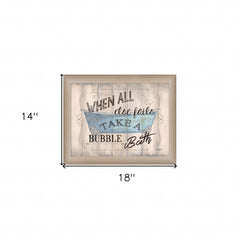 Take a Bubble Bath 1 Brown Framed Print Bathroom Wall Art