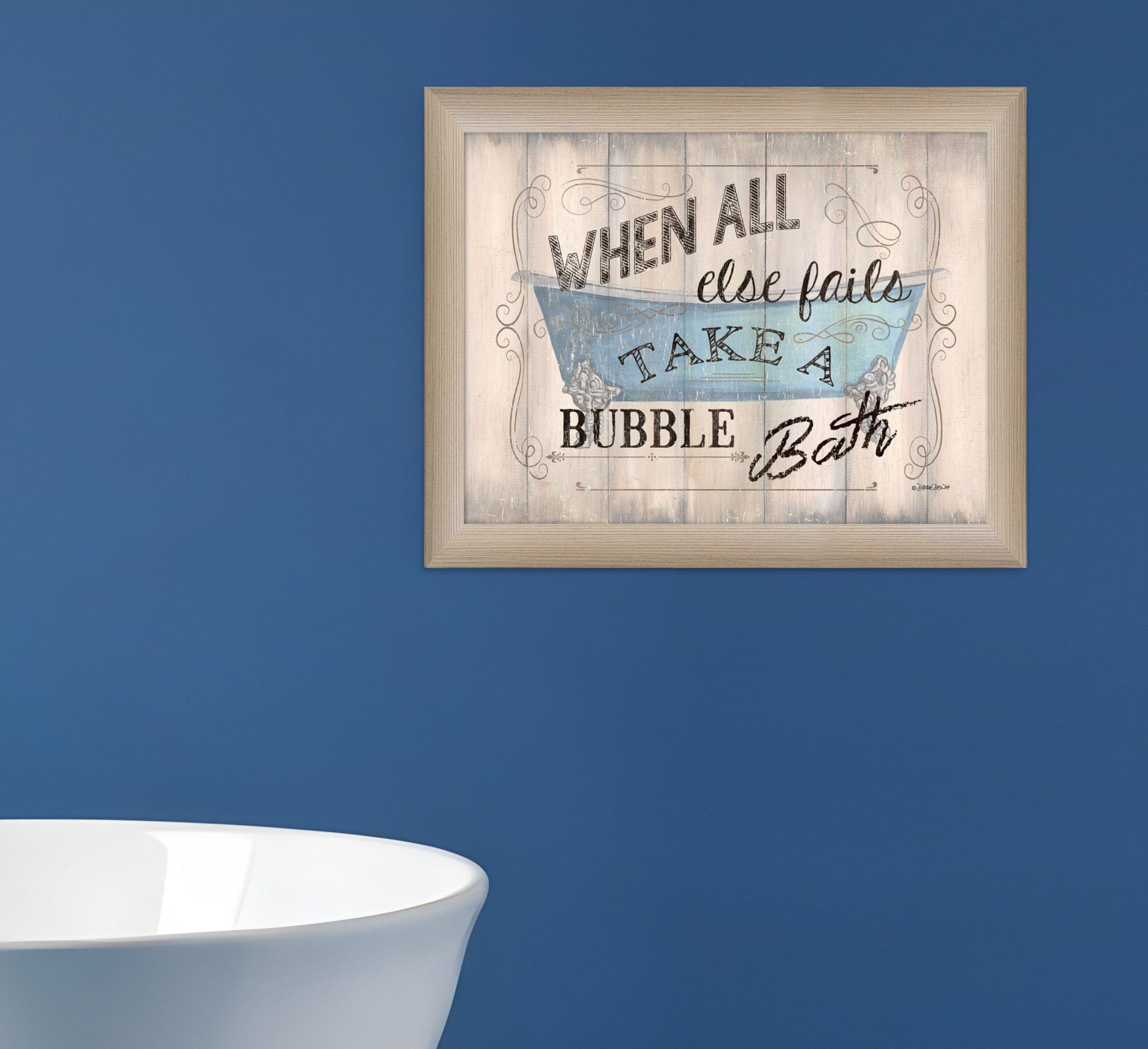 Take a Bubble Bath 1 Brown Framed Print Bathroom Wall Art