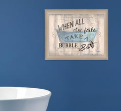 Take a Bubble Bath 1 Brown Framed Print Bathroom Wall Art