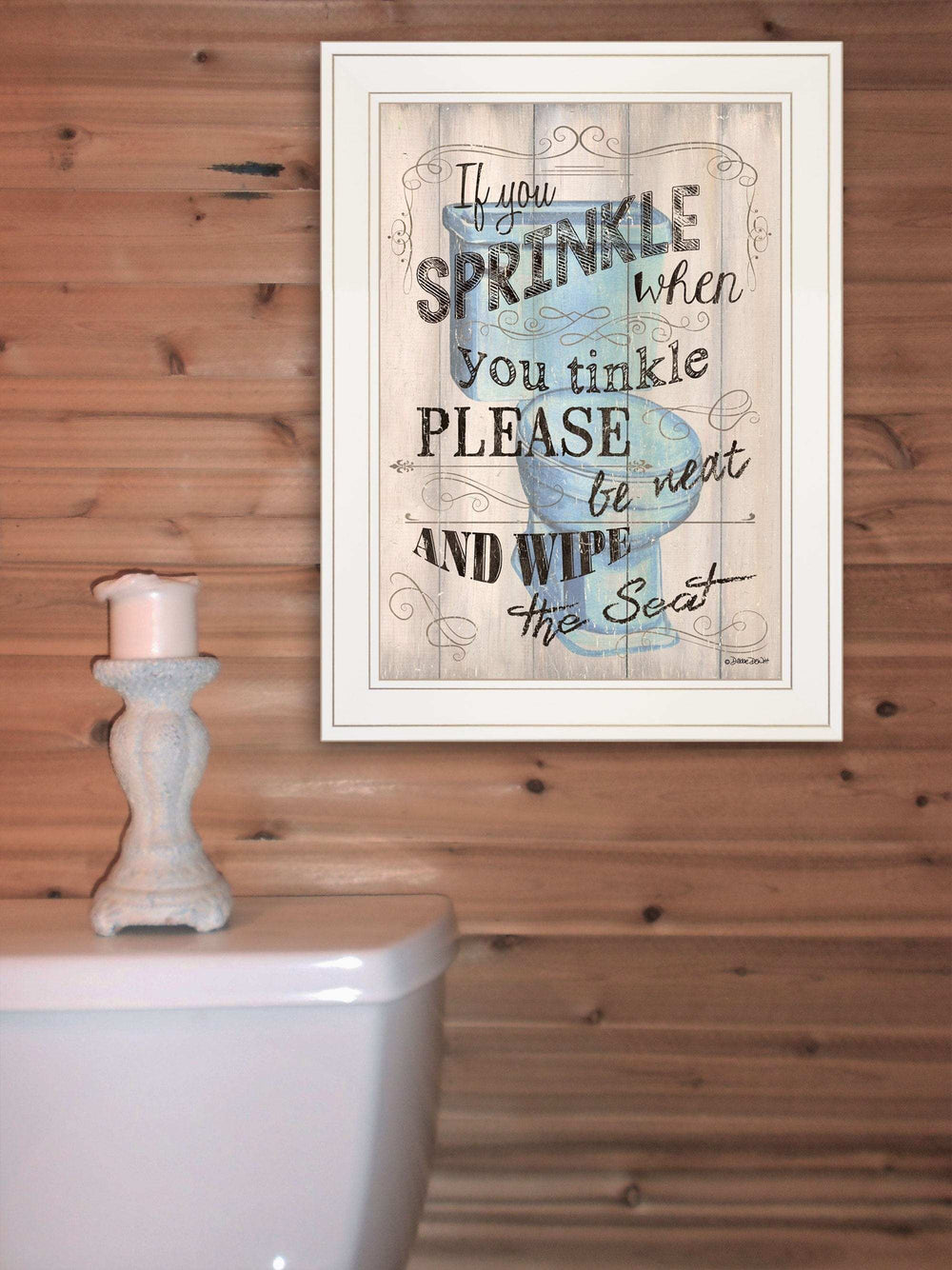 Bathroom Humor 5 White Framed Print Bathroom Wall Art - Homeroots - Flyclothing LLC