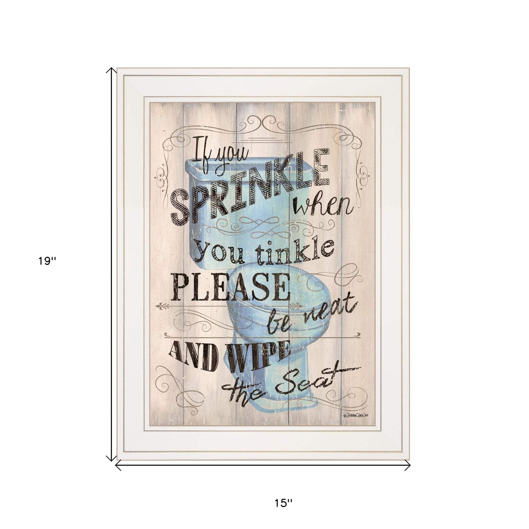 Bathroom Humor 5 White Framed Print Bathroom Wall Art - Homeroots - Flyclothing LLC