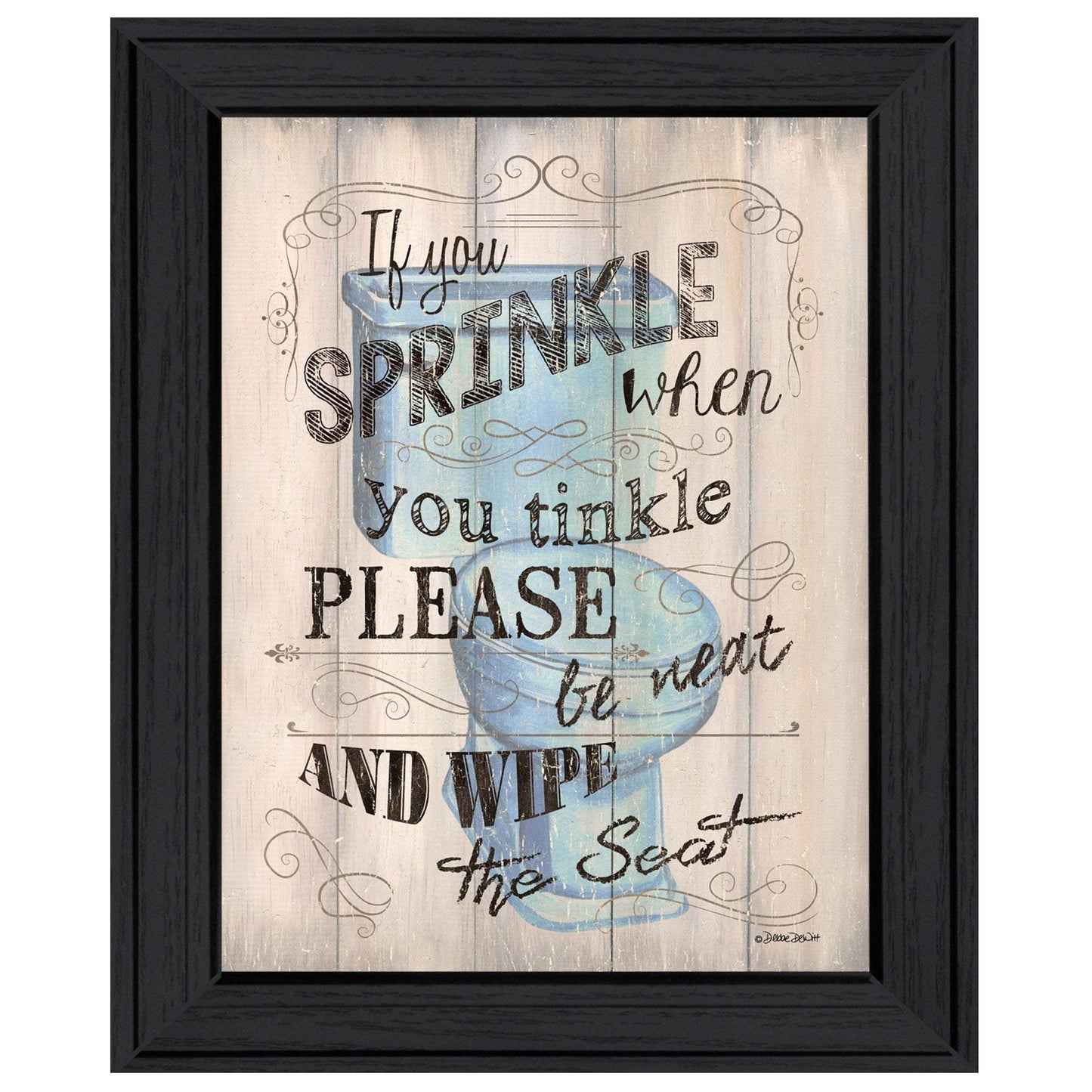 Bathroom Humor 6 Black Framed Print Bathroom Wall Art - Homeroots - Flyclothing LLC