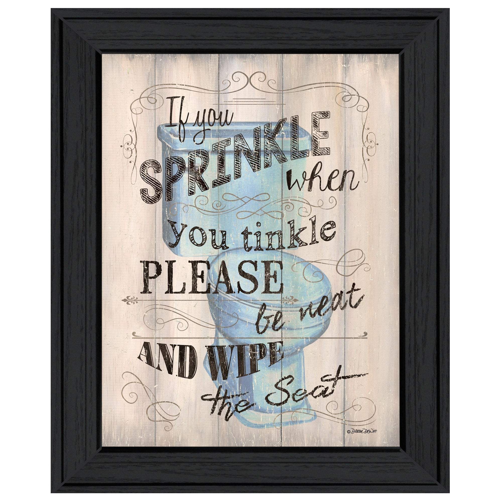 Bathroom Humor 6 Black Framed Print Bathroom Wall Art - Homeroots - Flyclothing LLC