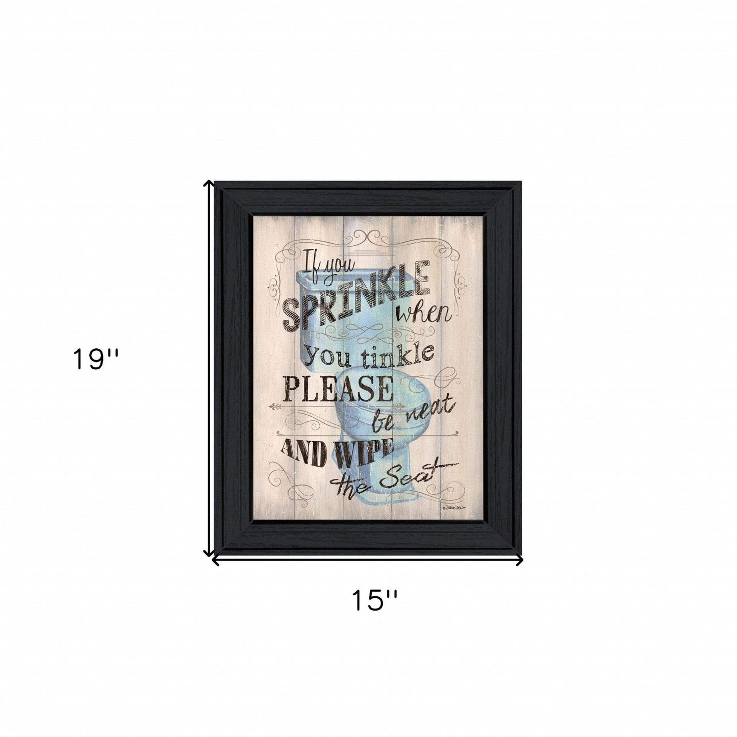 Bathroom Humor 6 Black Framed Print Bathroom Wall Art - Homeroots - Flyclothing LLC