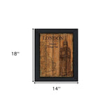 London Travel Poster Black Framed Print Wall Art - Homeroots - Flyclothing LLC
