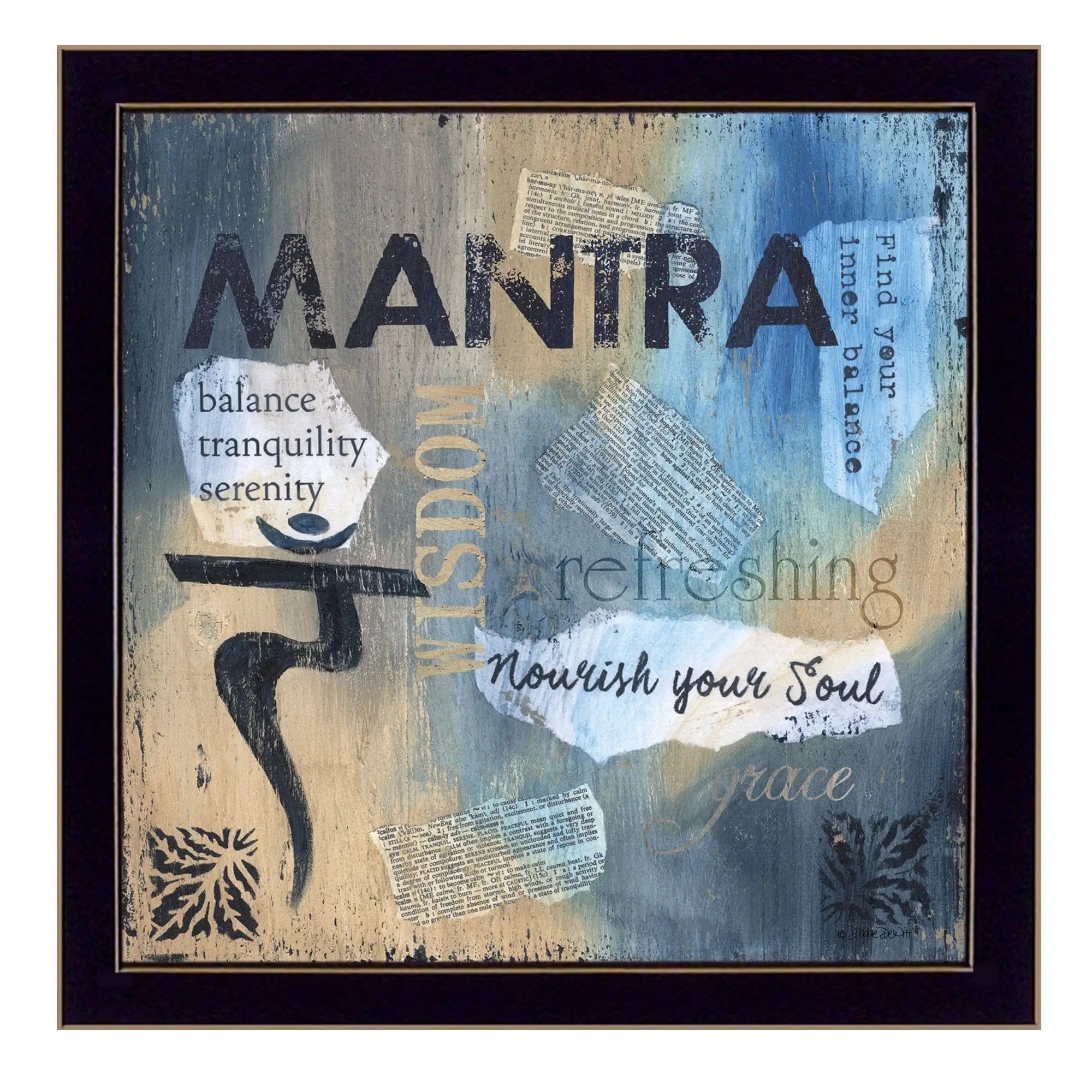Yoga Series Mantra Black Framed Print Wall Art - Homeroots - Flyclothing LLC