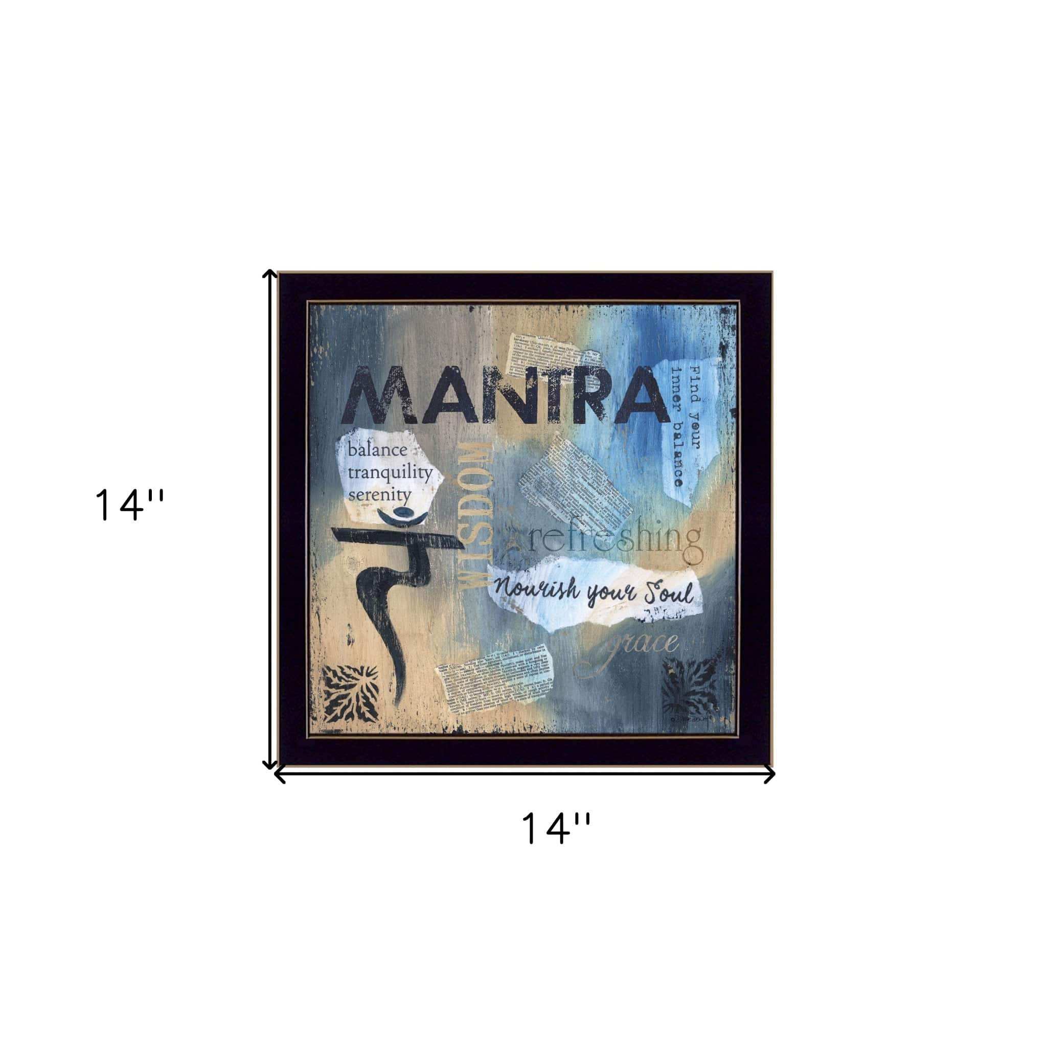 Yoga Series Mantra Black Framed Print Wall Art - Homeroots - Flyclothing LLC