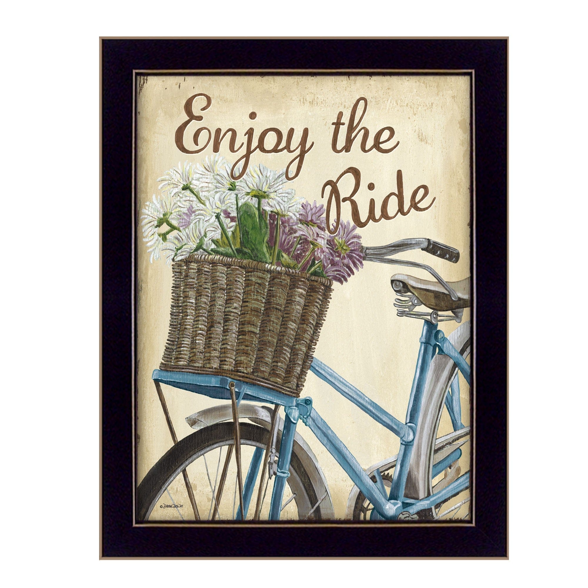 Enjoy the Ride Black Framed Print Wall Art - Homeroots