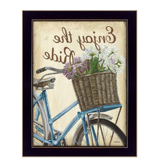 Enjoy the Ride Black Framed Print Wall Art - Homeroots