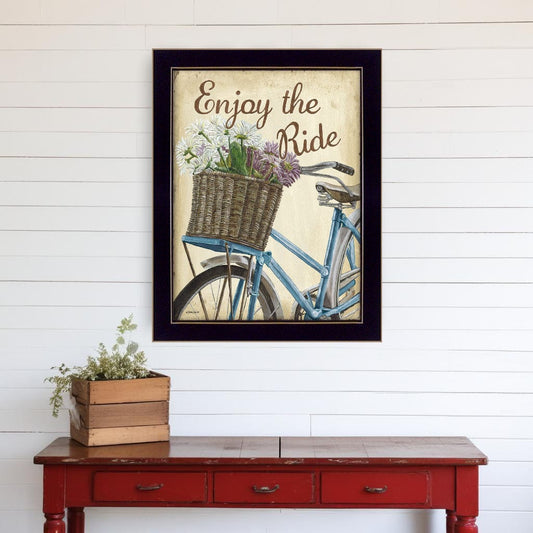 Enjoy the Ride Black Framed Print Wall Art - Homeroots