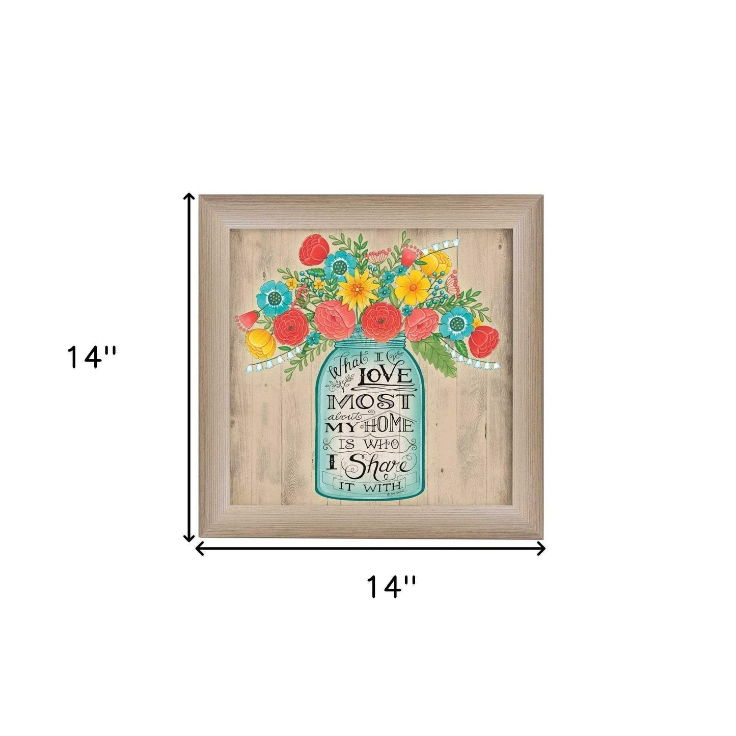 What I Love Most 1 Brown Framed Print Wall Art - Homeroots - Flyclothing LLC