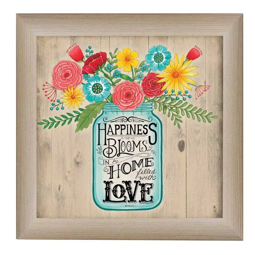 Home Filled with Love Brown Framed Print Wall Art - Homeroots - Flyclothing LLC