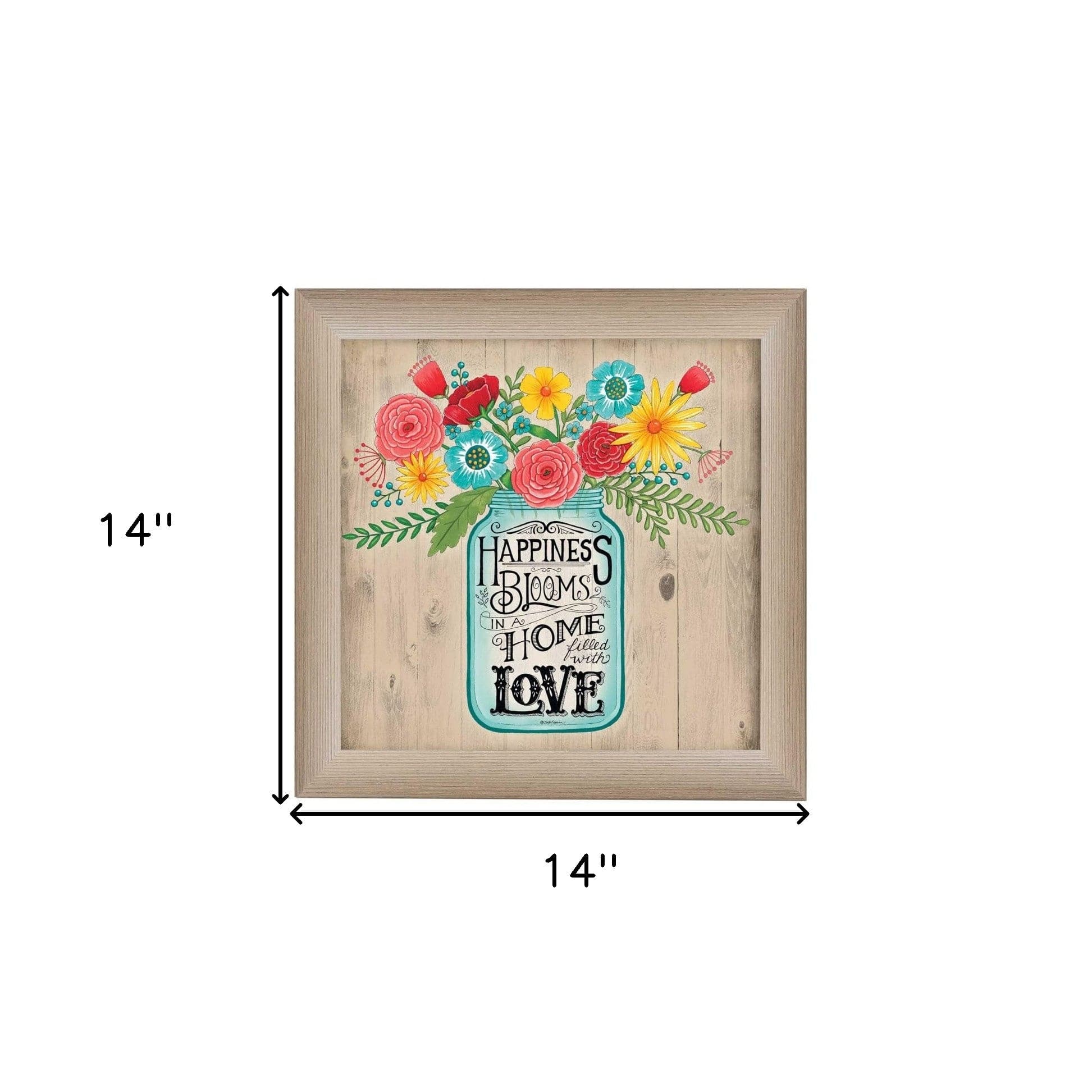 Home Filled with Love Brown Framed Print Wall Art - Homeroots
