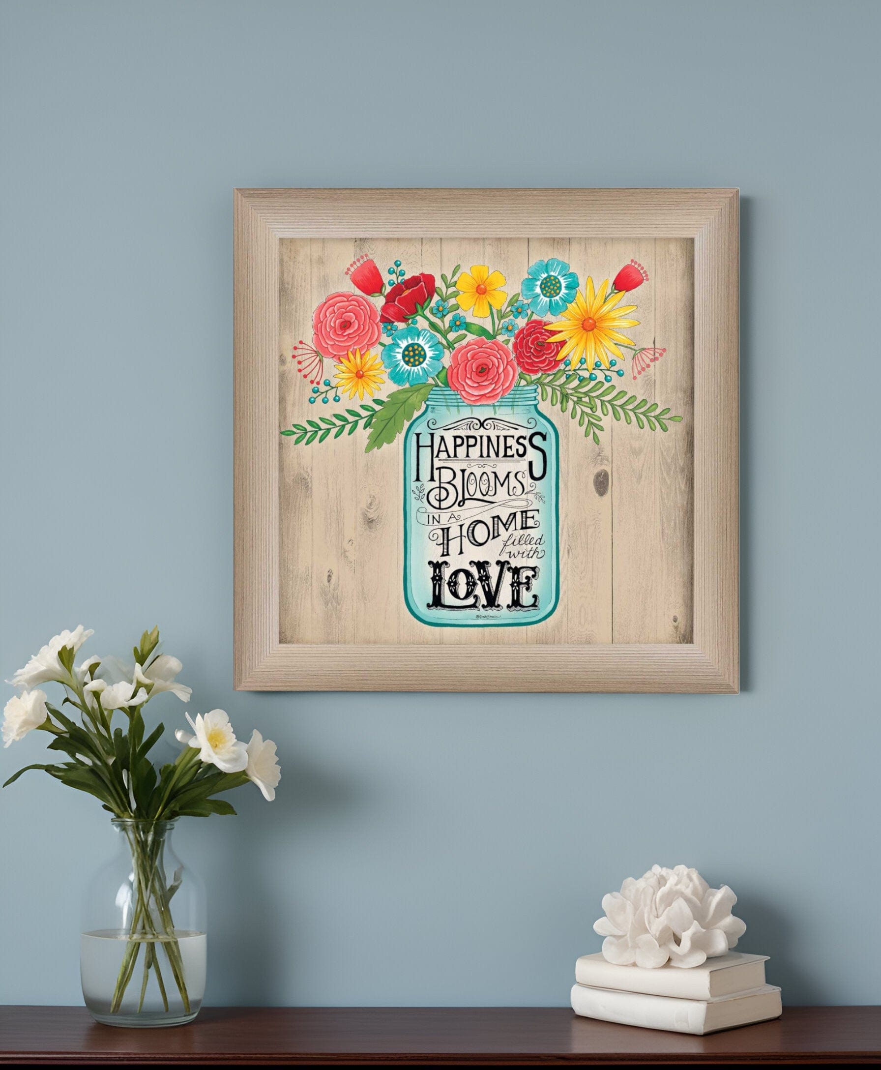 Home Filled with Love Brown Framed Print Wall Art - Homeroots