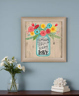 Home Filled with Love Brown Framed Print Wall Art - Homeroots - Flyclothing LLC