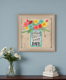Home Filled with Love Brown Framed Print Wall Art - Homeroots