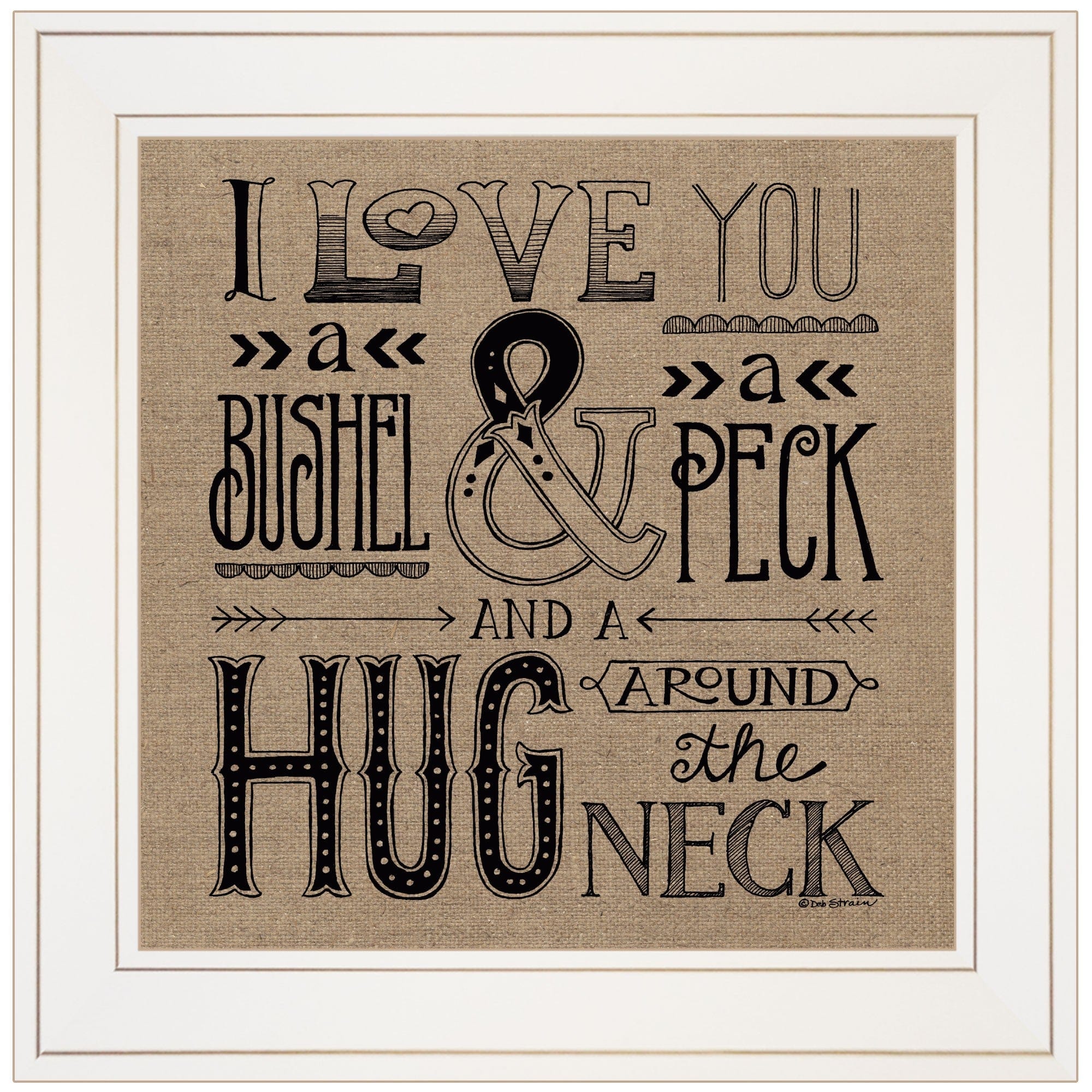 Hugs Around the Neck 1 White Framed Print Wall Art - Homeroots