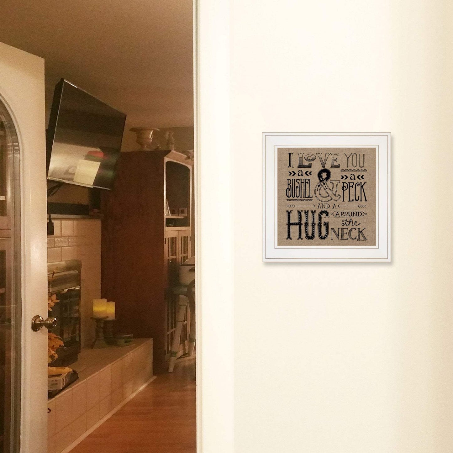 Hugs Around the Neck 1 White Framed Print Wall Art - Homeroots - Flyclothing LLC