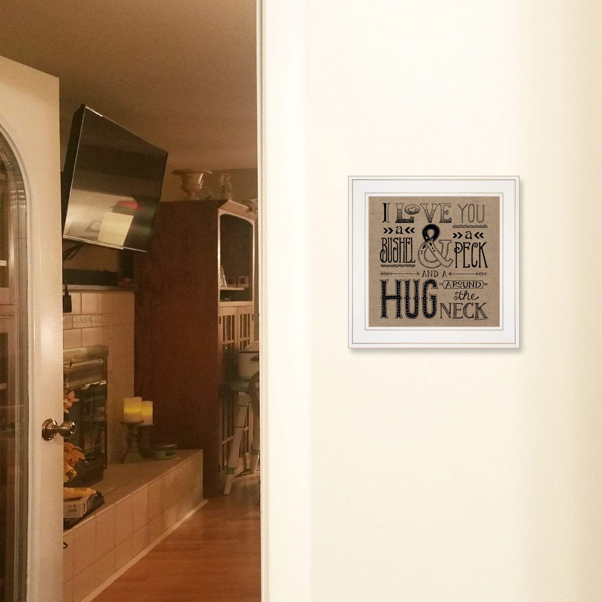Hugs Around the Neck 1 White Framed Print Wall Art - Homeroots - Flyclothing LLC