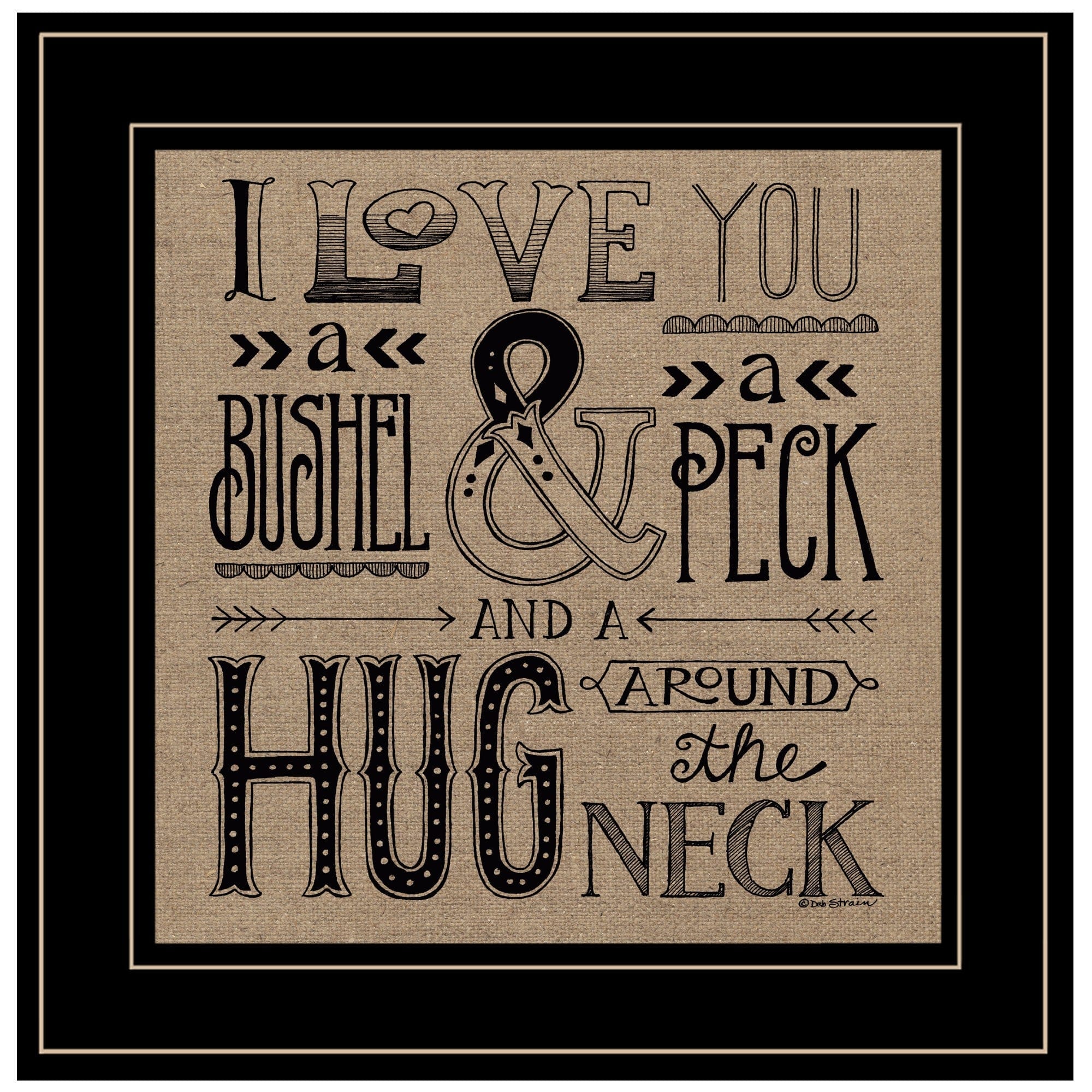 Hugs Around the Neck 2 Black Framed Print Wall Art - Homeroots
