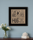Hugs Around the Neck 2 Black Framed Print Wall Art - Homeroots