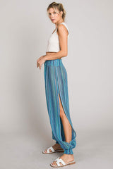 Cotton Bleu by Nu Label Striped Smocked Cover Up Pants - Trendsi - Flyclothing LLC