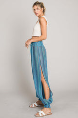 Cotton Bleu by Nu Label Striped Smocked Cover Up Pants - Trendsi