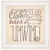 Soak and Relax 2 White Framed Print Bathroom Wall Art - Homeroots - Flyclothing LLC