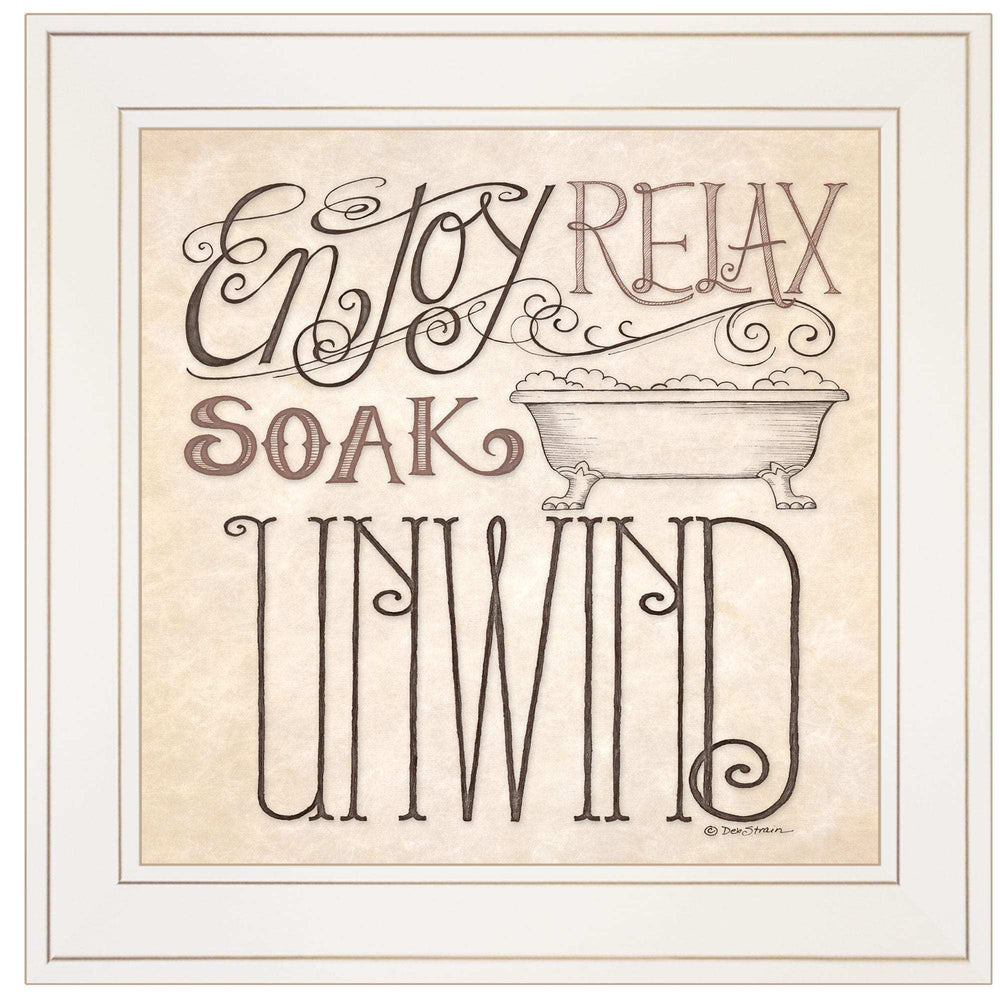 Soak and Relax 2 White Framed Print Bathroom Wall Art - Homeroots - Flyclothing LLC