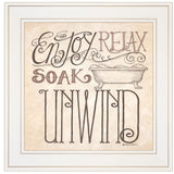 Soak and Relax 2 White Framed Print Bathroom Wall Art - Homeroots