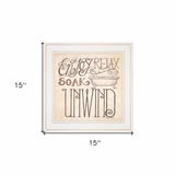 Soak and Relax 2 White Framed Print Bathroom Wall Art - Homeroots - Flyclothing LLC