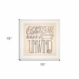 Soak and Relax 2 White Framed Print Bathroom Wall Art - Homeroots - Flyclothing LLC