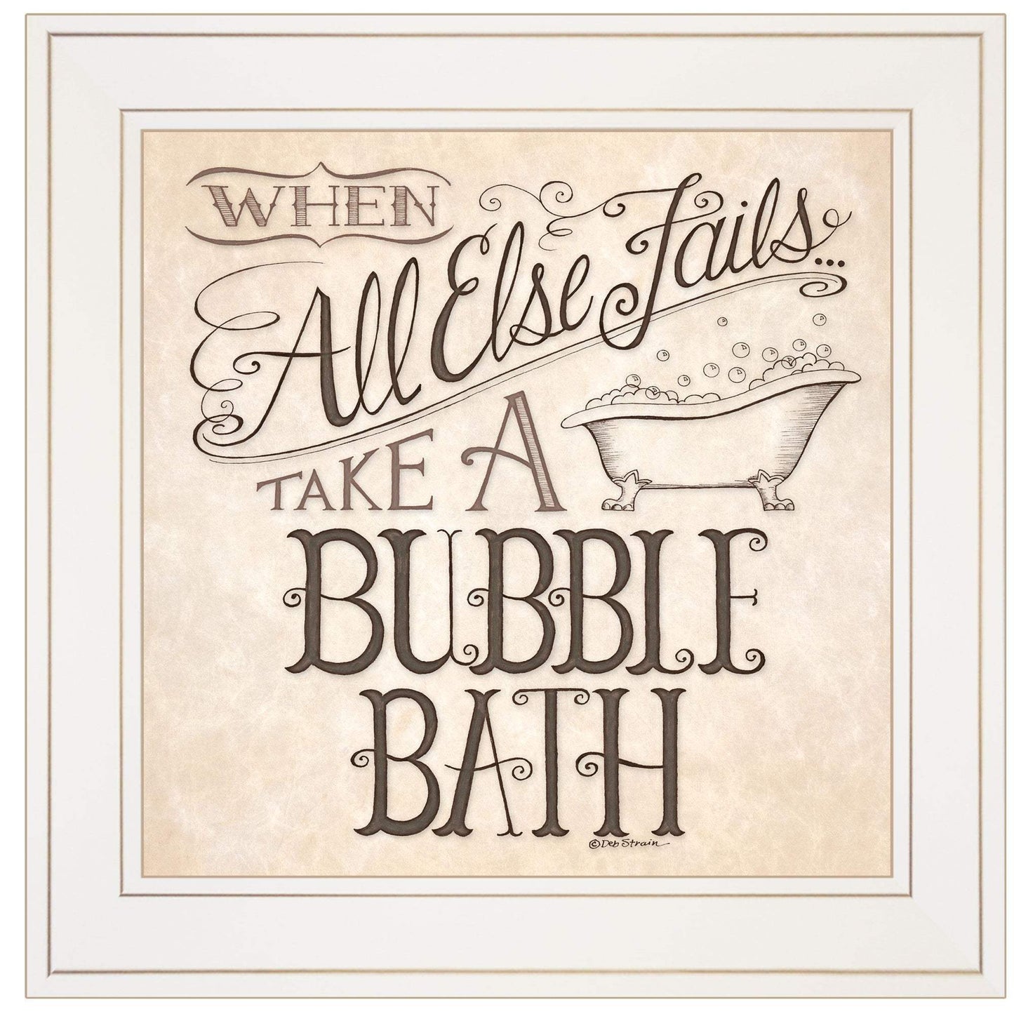 When All Else Fails 2 White Framed Print Bathroom Wall Art - Homeroots - Flyclothing LLC