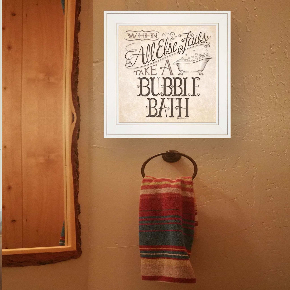 When All Else Fails 2 White Framed Print Bathroom Wall Art - Homeroots - Flyclothing LLC