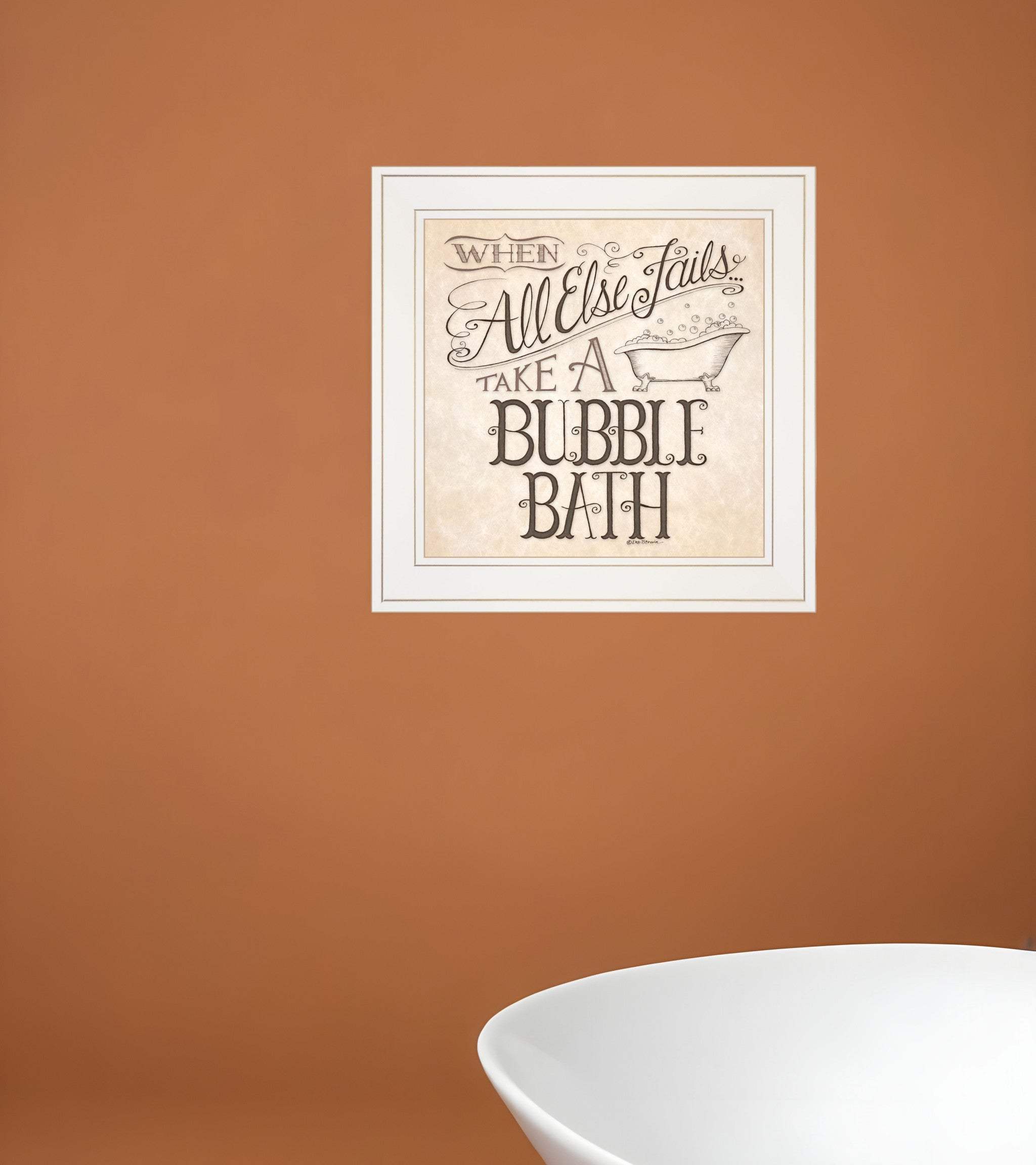 When All Else Fails 2 White Framed Print Bathroom Wall Art - Homeroots - Flyclothing LLC