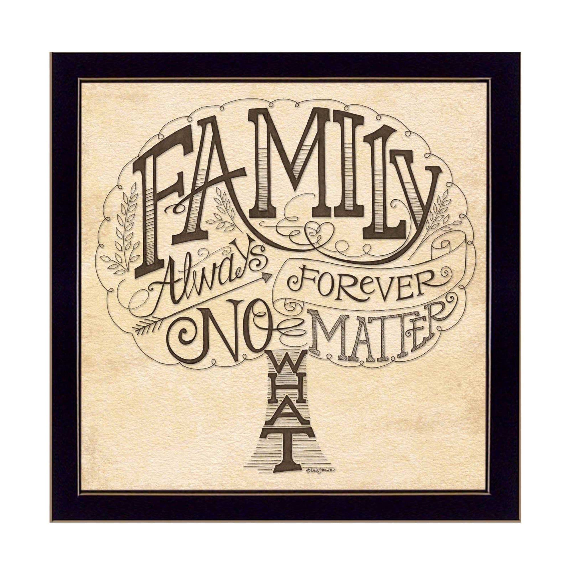 Family Always and Forever Black Framed Print Wall Art - Homeroots