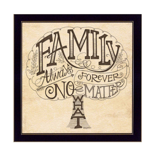 Family Always and Forever Black Framed Print Wall Art - Homeroots