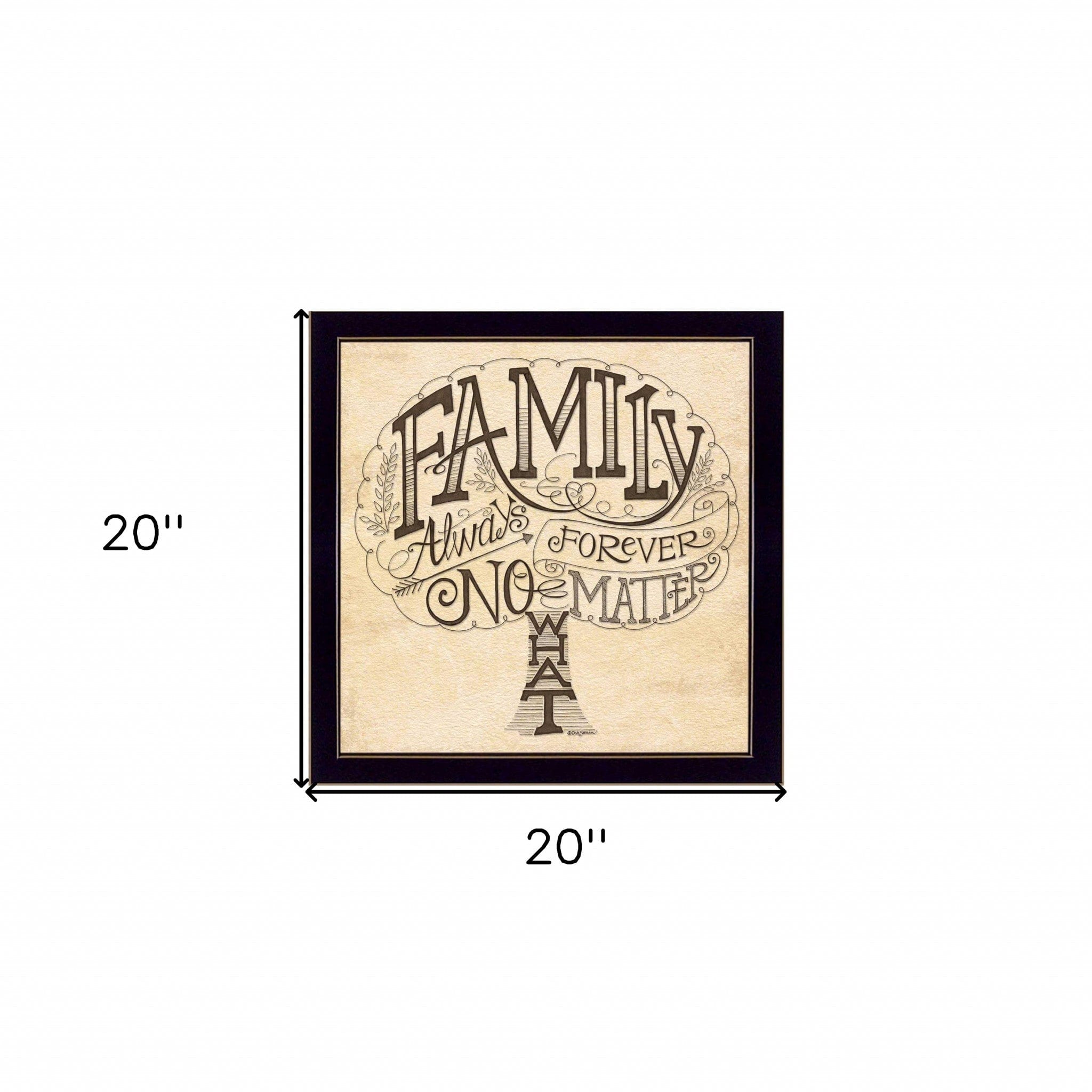 Family Always and Forever Black Framed Print Wall Art - Homeroots