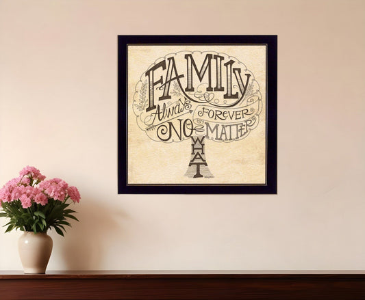 Family Always and Forever Black Framed Print Wall Art - Homeroots